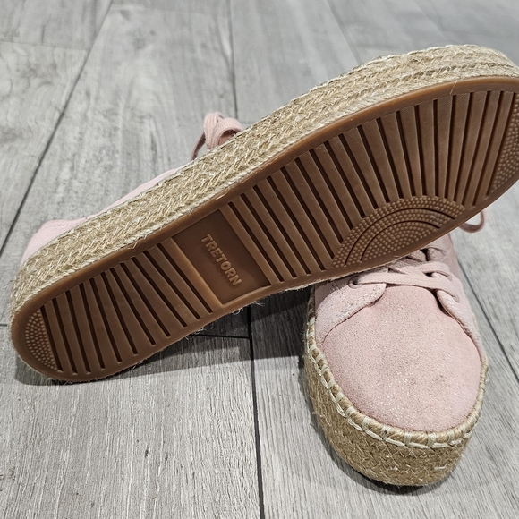 TRETORN Eve2 Pink Suede Glitter Platform Espadrille Lace Up Sneakers 8M - Picture 8 of 10
